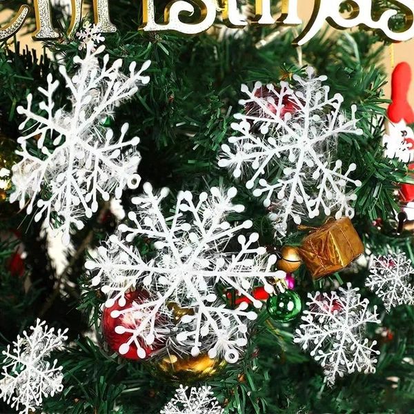 Decoraciones navideñas, 6 uds., adornos grandes de copos de nieve, árbol de Navidad, decoración de copos de nieve con purpurina, guirnaldas de año DIY, decoración del hogar