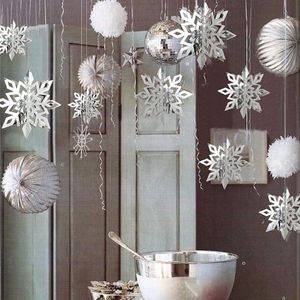 Décorations de Noël 6 pièces/lot, pendentifs flocons de neige à faire soi-même, ornements colorés, jouets artisanaux pour enfants, cadeaux d'arbre de vacances