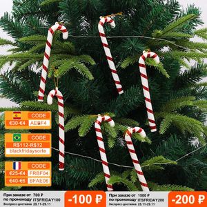 Kerstdecoraties 6 stks/Set Candy Counes Decoratie voor thuis buiten 2022 boom hanger ornamenten jaar