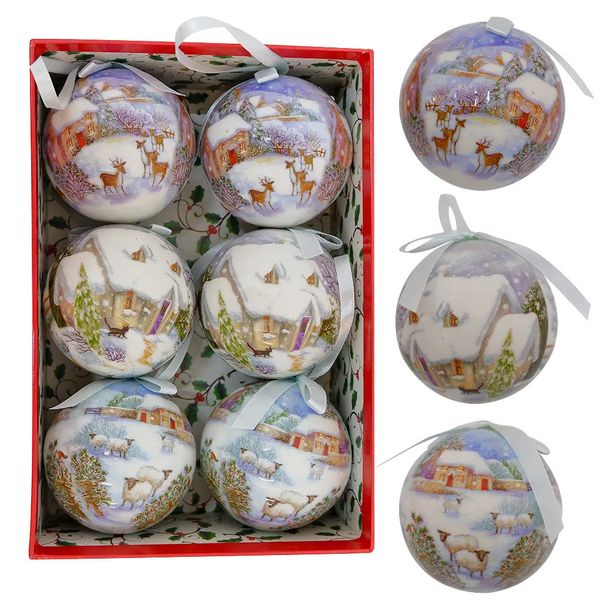 Décorations de Noël 6 pièces arbre de noël suspendus boule ornement décorations cadeau année Navidad Eazy accrocher boule boule bricolage fête de noël noël 231006