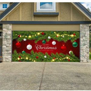 Kerstdecoraties 7 X 16 Ft Vrolijk Kerstfeest Banner Garagedeur Cover Muurschilderingen Winter Sneeuwpop Kerstman Buiten Grote Deur Cover Decoratie 231101