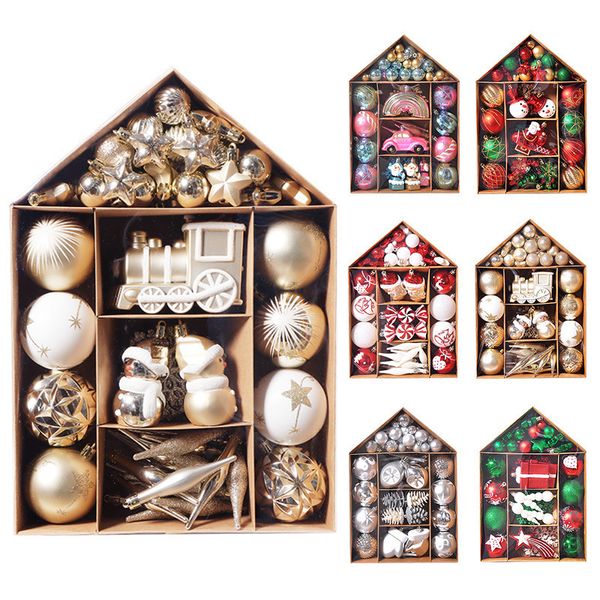 Décorations de Noël 70 Pcs Ornements Boule Ensemble Arbre De Noël Pendentifs Suspendus Navidad Noel Décoration Accueil Année Cadeaux 221119