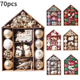 Décorations de Noël 70 pièces ornements de noël Boutique ensemble de boules de noël pendentif arbre de noël maison chambre année décoration année cadeau 231019