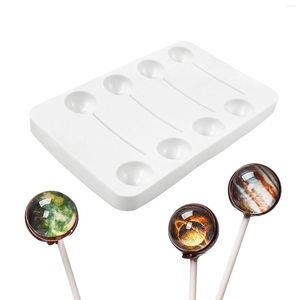 Kerstdecoraties 8-capaciteit Lollipop Siliconen schimmel Chocolade Hard Candy Biscuit Baking Tool met 8 holes geweldig voor C