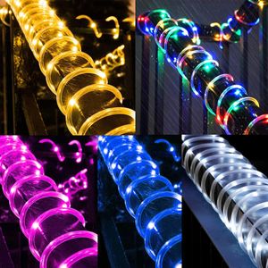 Décorations de Noël 8 modes 5M 50LED multicolore corde tube chaîne fée lumières batterie étanche fête en plein air haute qualité lumière 231030