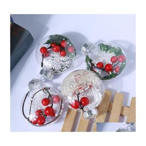 Décorations De Noël 8Cm / 10Cm Boules Ellipse Boules Transparentes Suspendues Boules En Plastique Transparent Boule Ornements Cadeau Drop Delivery Home Dh5Kz