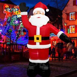 Kerstversiering 8FT/2.4M Opblaasbare Kerstman Gloeiende Outdoor LED Gigantisch Feestjaar 2023 221109