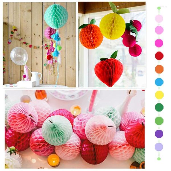 Weihnachtsdekorationen, 8 Stück, 15,2 cm, 20,3 cm, Mischungsgröße, buntes Seidenpapier, Wabenblumen, Kugeln, zum Aufhängen, Baby, Brautparty, Hochzeit, Party