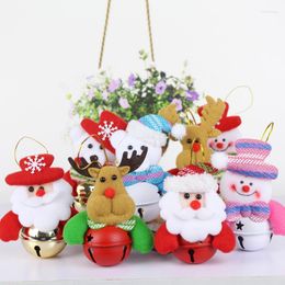 Décorations de Noël 8PCS / Bag 2023 Arrivée Jingling Bells Santa Claus Elk Patterns Mignon Bel Arbre Ornements Petite Cloche Cadeaux De Vacances