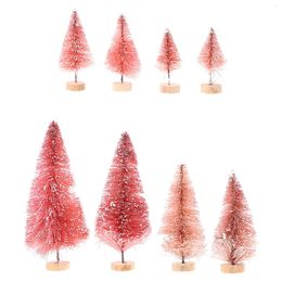 Decorazioni natalizie 8 pezzi decorativi per alberi di Natale da tavolo, decorazioni per layout di scena di mini albero