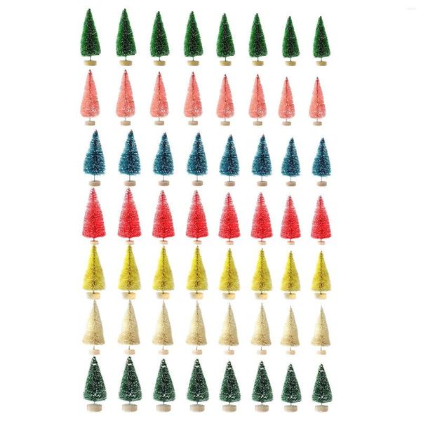 Décorations de Noël 8 Pcs Mini Arbre Artificiel Bouteille Brosse Arbres 4 Tailles De Bureau Miniature Pin Pour DIY Noël Artisanat Décor À La Maison Bureau