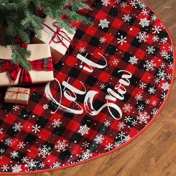 Decoraciones navideñas 90/122 cm falda de árbol copo de nieve suministros de decoración feliz diseño de escena año hogar