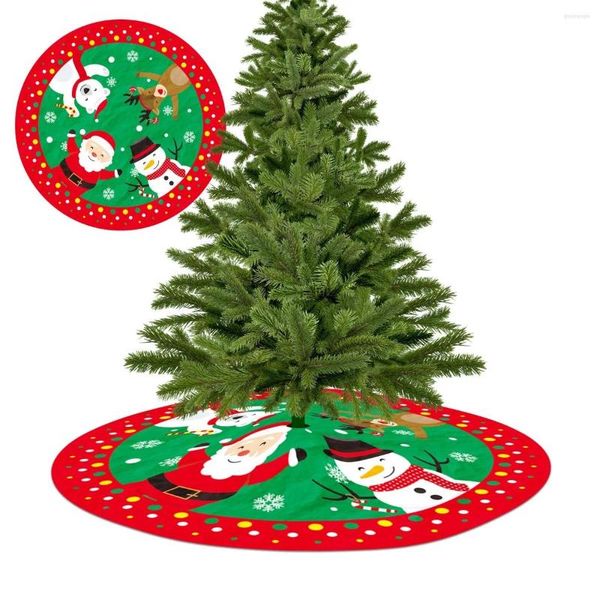 Decorazioni natalizie Gonna per albero di Natale con design rosso di Babbo Natale da 90 cm di diametro per le forniture di decorazioni fai-da-te per la casa dell'anno invernale