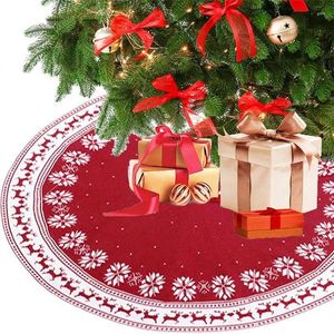Décorations de Noël 90cm Tapis de jupe d'arbre rouge 2024 Année Décoration de Noël Ornements Fournitures de fête festive