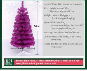 Décorations de Noël 90cm arbre violet rose or mini artificiel pour ornements de maison