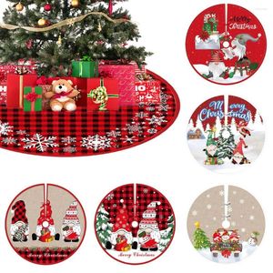 Kerstdecoraties 90 cm Boomrok Basis Cover extra grote cartoon Santa White Beige massief rood fluwelen sneeuwvlokken Personaliseerd