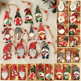 Décorations de Noël 912pc Gnomes Pendentif en bois Arbre suspendu Oranment Navidad Année 2024 Cadeau de Noël pour la maison Noel 231113