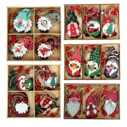 Décorations de Noël 912pcs Cristmas Gnomes Pendentifs en bois pour la maison Ornements d'arbre de Noël Navidad Décor Année Cadeau 221125