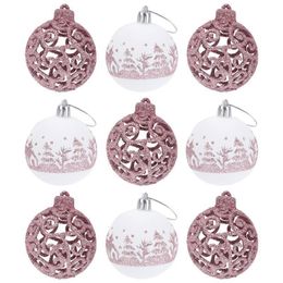 Kerstdecoraties 9 stks ballen Xmas boom hangende hangers glanzende bal drop ornament home diy decor accessoires 221130