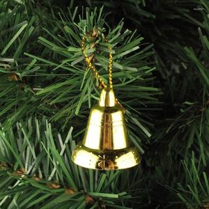 Kerstdecoraties 9 stks Gold Silver Little Bell Hangdoek Tree Bells Hangers Diy Festival Kerstmisjaar Home Decor ornamenten