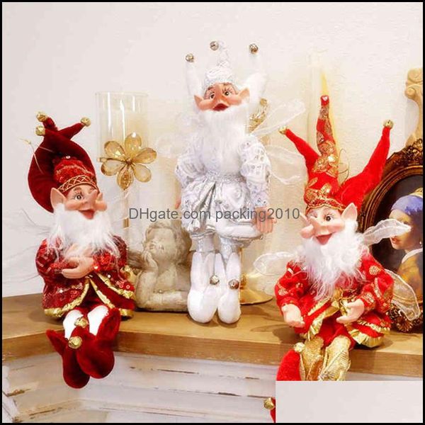 Décorations de Noël Abxmas Elf Doll Toy Pendentif Ornements Décor suspendu Décoration debout Navidad Année Cadeaux 220120 Drop Deliver Ot1Xi