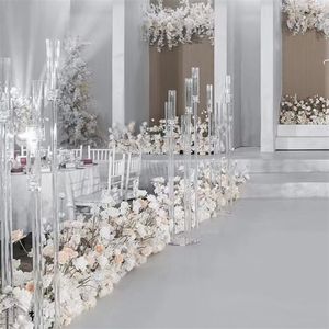 Kerstdecoraties Acryl Candelabra Alle duidelijke kandelaars huwelijk kandelaars tafel centerpieces bloemstandhouder big candelabrum 220916