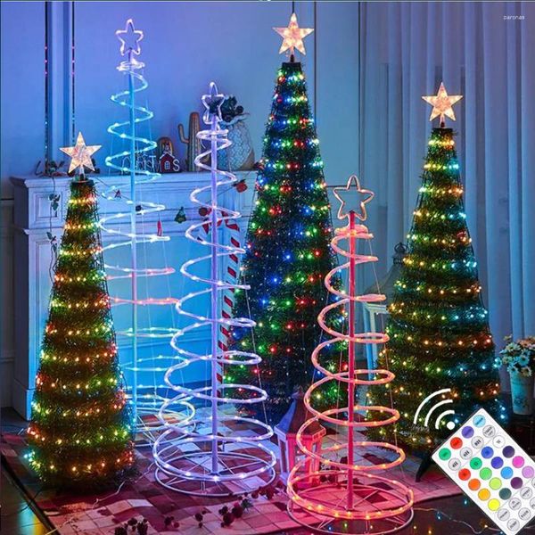 Décorations de Noël Arbre en fibre adressable SK6812 WS2812B IC LED Lampe à fleurs Décor lumineux coloré Noël artificiel 1,8 m