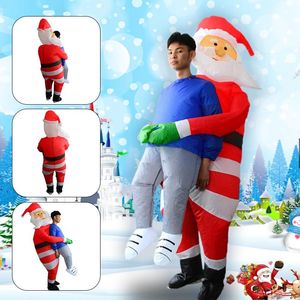 Kerst decoraties volwassen opblaasbare halloween kostuum santa claus knuffel mensen blowup cosplay party grappige show vertrouwd