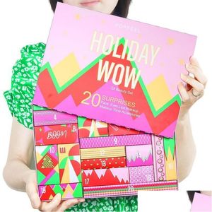 Décorations de Noël Calendrier de l'Avent Maquillage Set Calendriers de compte à rebours pour filles Femmes Rouge à lèvres Ombre à paupières Correcteurs Maquillage Drop Del Dh9K5