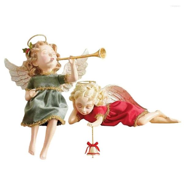 Décorations de noël ange ornement mignon belle Statue commémorative chérubins anges résine Figurine de jardin intérieur extérieur maison déco