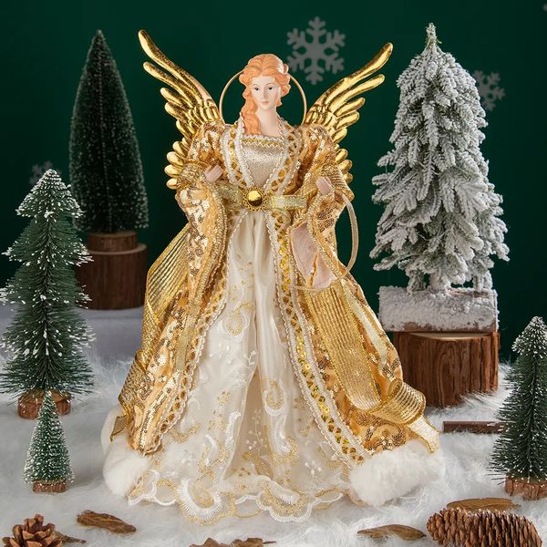 Décorations de Noël Ornements d'ange pour le sommet de l'arbre de Noël Or Ange Décorations de Noël en or pour jardin, cour, café, bureau, décoration 231025