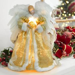 Kerstversiering Engel Ornamenten Boom Topper Pop Vleugels Charmant Standbeeld Top Voor Bomen Home Decor