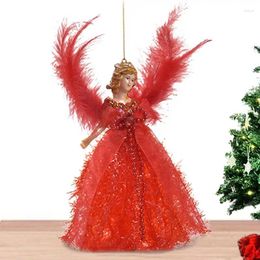 Kerstdecoraties Angel Tree Topper Doll -ornamenten met Wings Handmade Holiday Pendant