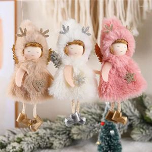 Decoraciones navideñas con astas, adornos de Ángel y niña para el hogar, regalos para niños, decoración del árbol de Navidad 2024