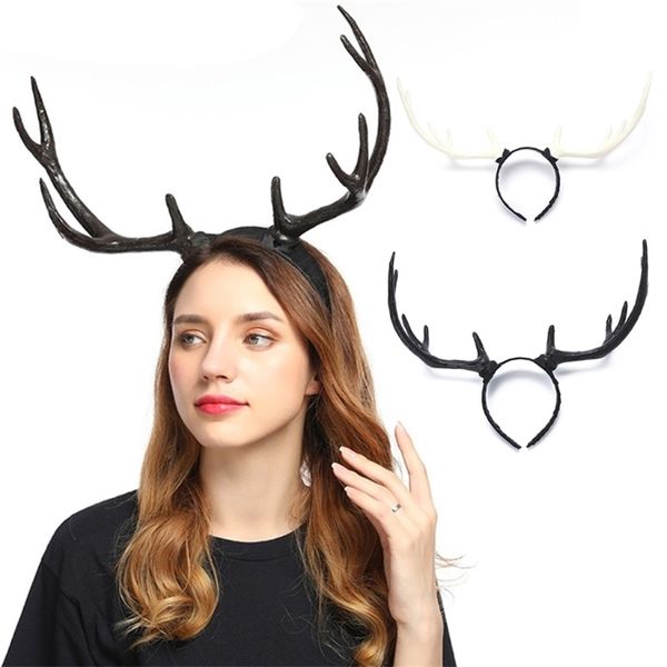 Décorations de Noël Bandeau de bois Halloween Elk Couvre-chef pour Halloween Party Wear Deer Horn Hair Band Christmas Headpiece Party Supplies S27 21 220908