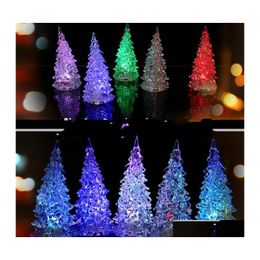 Kerstdecoraties Arbol Navidad Colorf LED Xmas Tree Fiber Optic Nightlight Decoration Light Lamp Mini Christmas Decorations For DHDFV