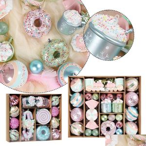 Kerstversiering Aron Ijs Donut Vormen Bal Ornament Kerstboom Hangende Hangers Home Party Navidad Decor 2024 Drop Deliver Dhns5