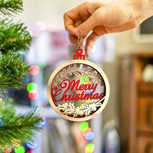 Decorazioni natalizie Arrivo Ciondoli in legno Alce intagliato Albero di Natale Ornamenti appesi per la casa Regalo per bambini Noel Decor