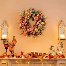 Décorations de Noël Couronnes d'automne artificielles pour porte d'entrée Maison Ferme Suspendue Guirlande de Citrouille Pendentif Décoration de Thanksgiving 2023vaiduryd