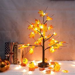 Kerstversiering Kunstmatige Esdoorn Kersenbal Led Desktop Boom Kerst Decor Nep Plant Halloween Decoratie Kerstboom Halloween Dec 231027