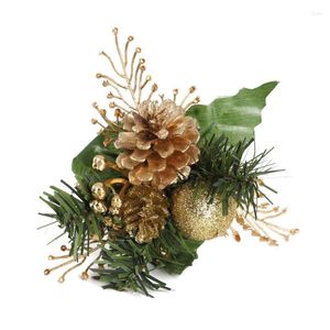 Kerstdecoraties kunstmatige dennen stengels nep kegel boom diy bloemen ornament bloemarrangementen krans winter decor cadeaubakje