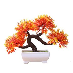 Decoraciones navideñas Plantas artificiales Bonsai Maceta de árbol pequeño Planta falsa Flores Adornos en macetas para la decoración de la mesa de la habitación del hogar el Decoración del jardín 231215