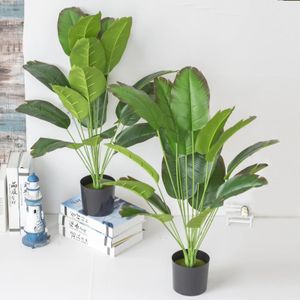Kerstversiering Kunstplanten Plastic Bananenbladeren Huis Woonkamer Decoratie Pot Nepbloem Simulatie Groene Plant Blad Zonder Wastafel 231215
