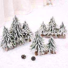 Décorations de Noël enneigée artificielle arbre de Noël ornements de bureau en bois petit cèdre pin mini décoration navidad