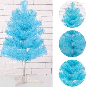 Kerstdecoraties kunstmatige boom ornamenten 45 cm blauw groen klassieke Xmas Pine met plastic standaard voor thuisjaar feestdecoratie