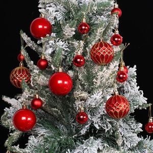 Boule de décorations de noël, 40 pièces, ensemble d'ornements d'arbre de noël, rouge, or, vert, incassable, pour fête, décoration de maison, pendentifs 231025