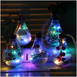 Décorations De Noël Boule Transparent Led Décoratif Bb Lumière Arbre De Noël Suspendus Fête D'anniversaire Décor Drop Delivery Home Gar Dhqdf