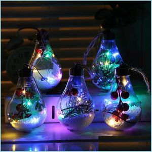 Décorations De Noël Boule Transparent Led Décoratif Bb Lumière Arbre De Noël Suspendus Fête D'anniversaire Décor Drop Delivery Home Gar Dhshr