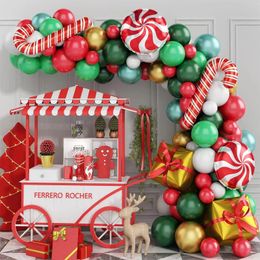 Weihnachtsdekorationen Ballonbogen grün gold rot Box Süßigkeiten Blumenfolie Jahr Weihnachtsfeier Dekoration 231026