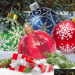 Decoraciones navideñas Bolas 1Pc Tree 60Cm Atmósfera exterior Juguetes inflables de PVC para el hogar Bola de regalo Entrega de la gota de Navidad Garden Festiv Dhss4